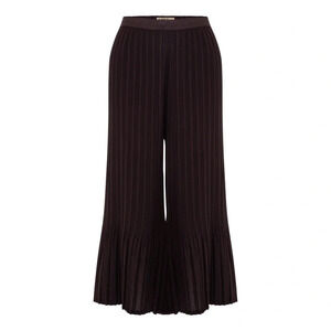 NWOT Alquema 3/4 Palazzo Pants Wide Leg Pleated Cropped Black Casual Women’s Sm